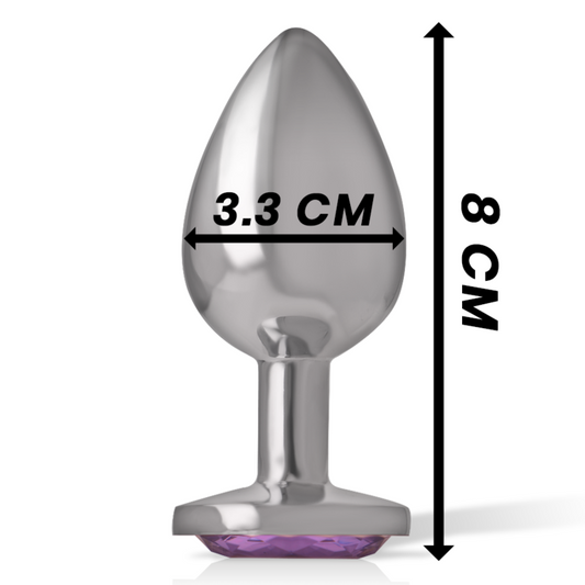 INTENSE - PLUG ANAL EN MÉTAL ALUMINIUM AVEC CRISTAL VIOLET TAILLE M