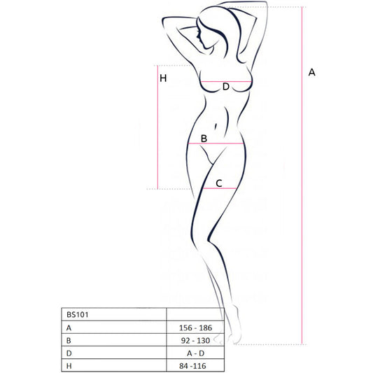 PASSION - BS101 BODYSTOCKING NOIR TAILLE UNIQUE