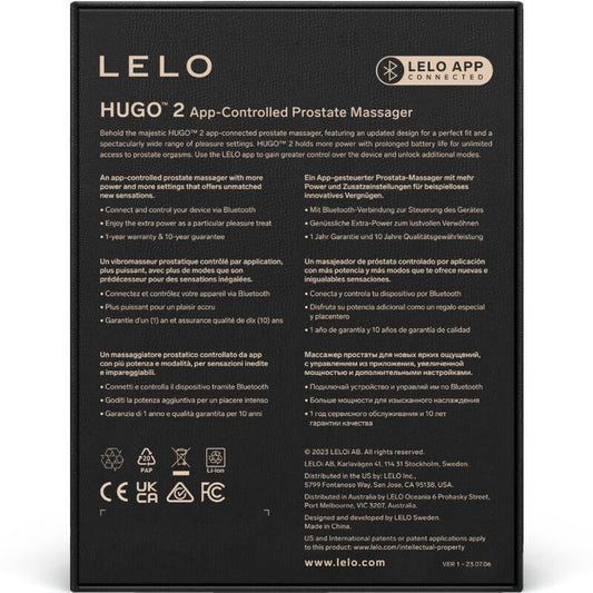 Stimulateur prostate LELO Hugo 2 vert vue détail télécommande sans fil