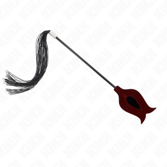 KINK - Fouet à pompon en silicone forme rose 45 cm