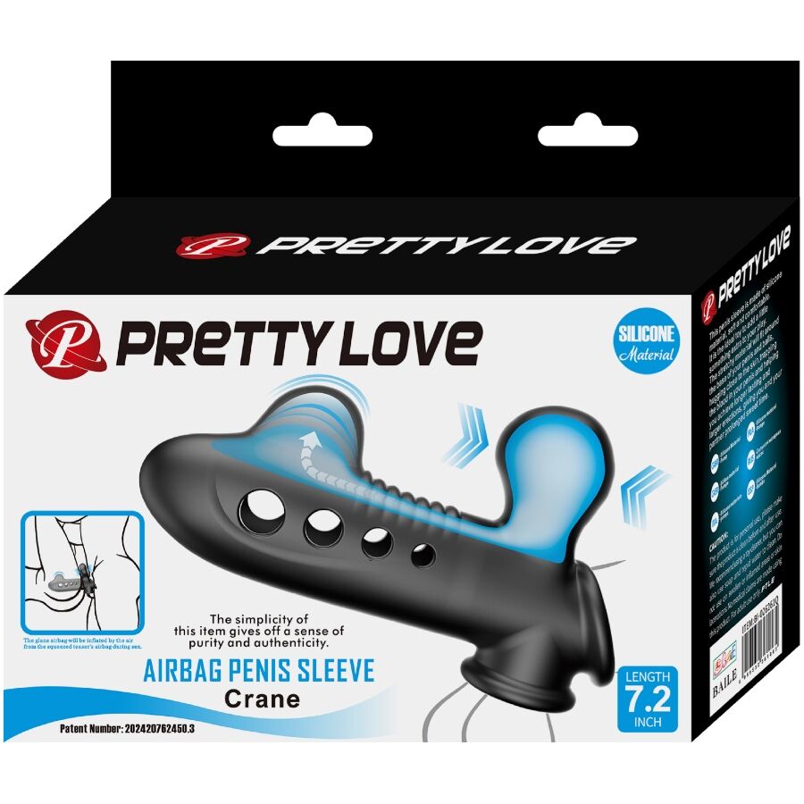 PRETTY LOVE - MANCHON PÉNIS CRANE AVEC AIRBAG NOIR