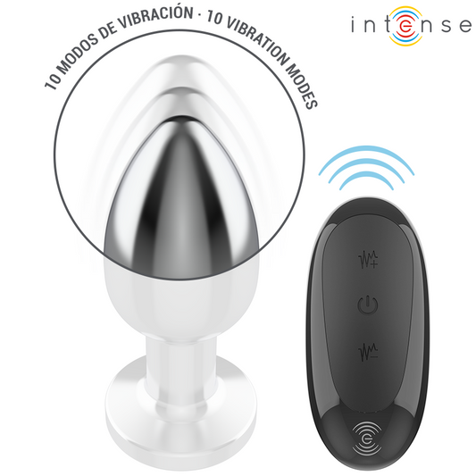 INTENSE - PLUG ANAL 10 VIBRATIONS MÉTAL AVEC TÉLÉCOMMANDE L