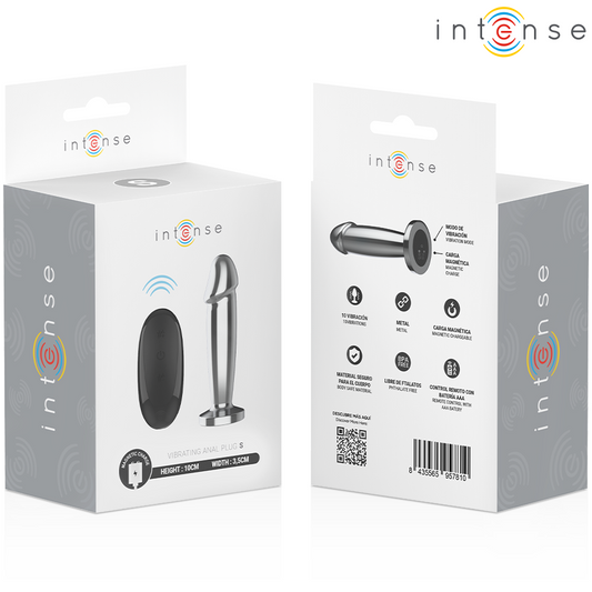 INTENSE - PLUG ANAL 10 VIBRATIONS GODE MÉTALLIQUE AVEC TÉLÉCOMMANDE S