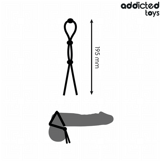 ADDICTED TOYS - CORDE EN SILICONE POUR LE PÉNIS À TRIPLE BOUCLE