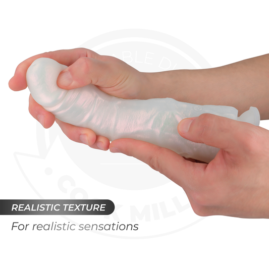 COCK MILLER - GODE AVEC VENTOUSE, LUMIÈRES ET VIBRATIONS AVEC TÉLÉCOMMANDE BLANC 19,5 CM