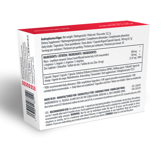 ANDROPHARMA VIGOR - SUPPLÉMENT AMÉLIORATION DE LA LIBIDO
