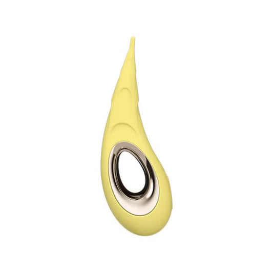 Stimulateur LELO Dot Cruise jaune vue détail pointe elliptique silicone
