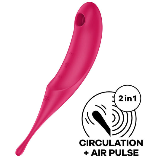 Stimulateur clitoris SATISFYER Twirling Pro rouge Air Pulse vibrations rotatives
