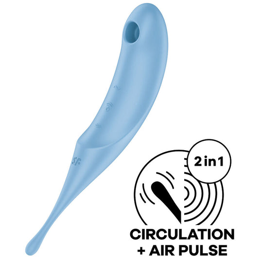 Stimulateur SATISFYER Twirling Pro rouge vue détail technologie Air Pulse
