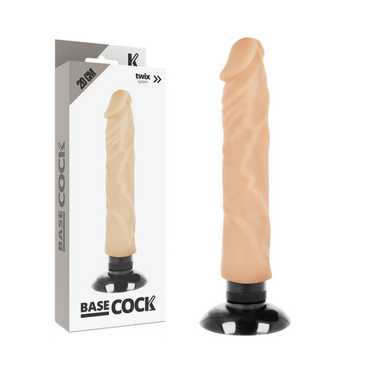 Vibrateur Réaliste 2-1 Naturel 20cm - Basecock