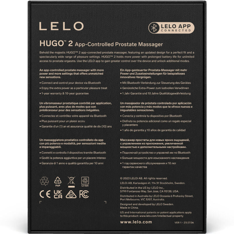 Stimulateur prostate LELO Hugo 2 vert vue détail télécommande sans fil

