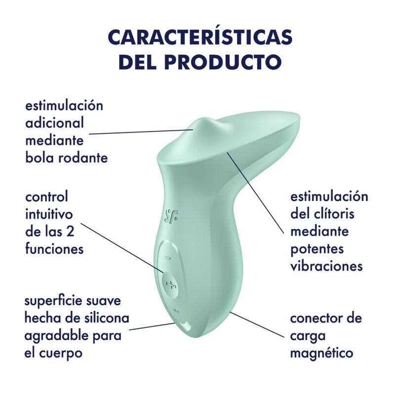 SATISFYER - VIBRATEUR EXCITERRR À POSER SUR LE CLITORIS MENTHE