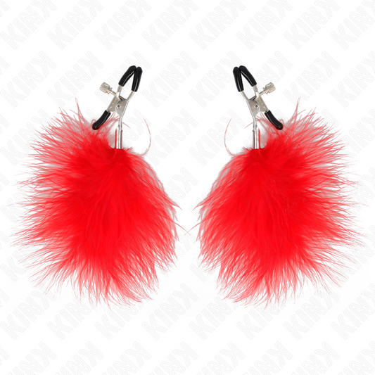 KINK - PINCE À METON PLUME ROUGE 7 CM