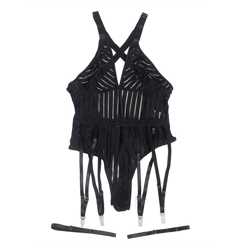 Body Sexy Noir avec Porte-Jarretelles S/M - Lingerie Subblime