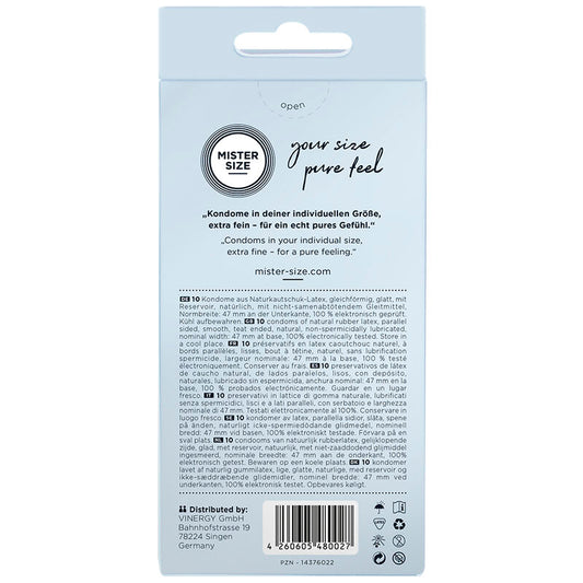 MISTER SIZE - PRÉSERVATIFS TAILLE XS 47 MM (10 UNITÉS)