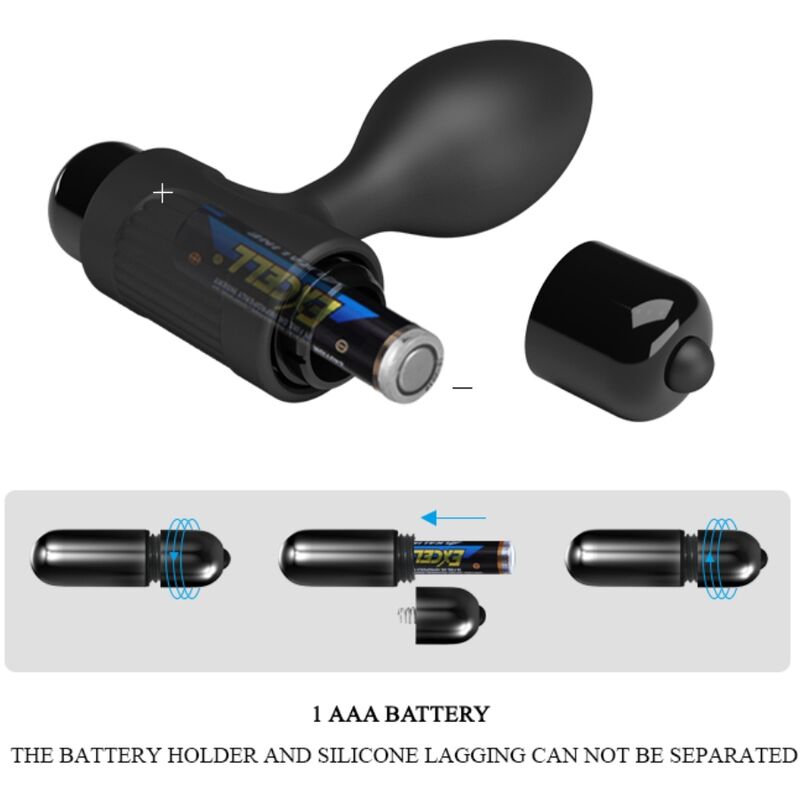 PRETTY LOVE - VIBRA BUTT 10 VIBRATIONS PLUG ANAL NOIR
