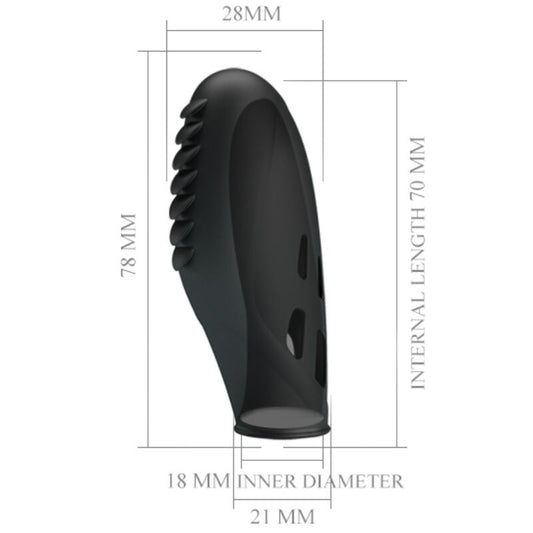 PRETTY LOVE - VIBRATEUR DOIGT EN SILICONE GILO NOIR