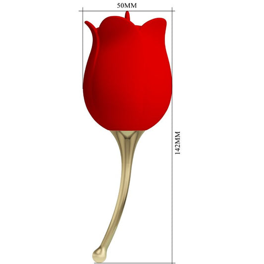PRETTY LOVE - ROSE LOVER STIMULATEUR DE CLITORIS ROSE 12 VIBRATIONS ROUGE