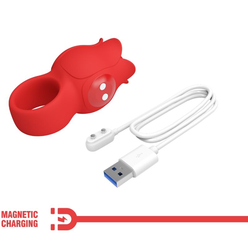 PRETTY LOVE - VIBRATEUR DE DOIGT EN FORME DE JAE ROSE 10 VIBRATIONS ROUGE