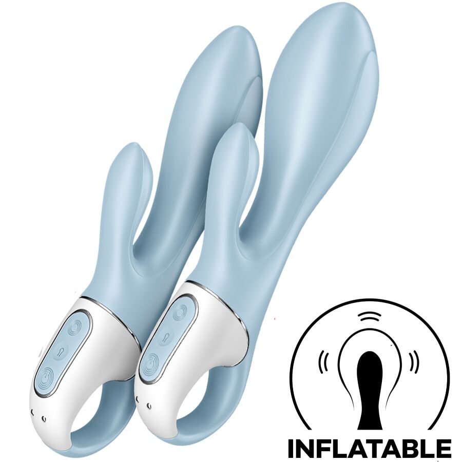 Vibrateur gonflable SATISFYER - packaging et accessoires
