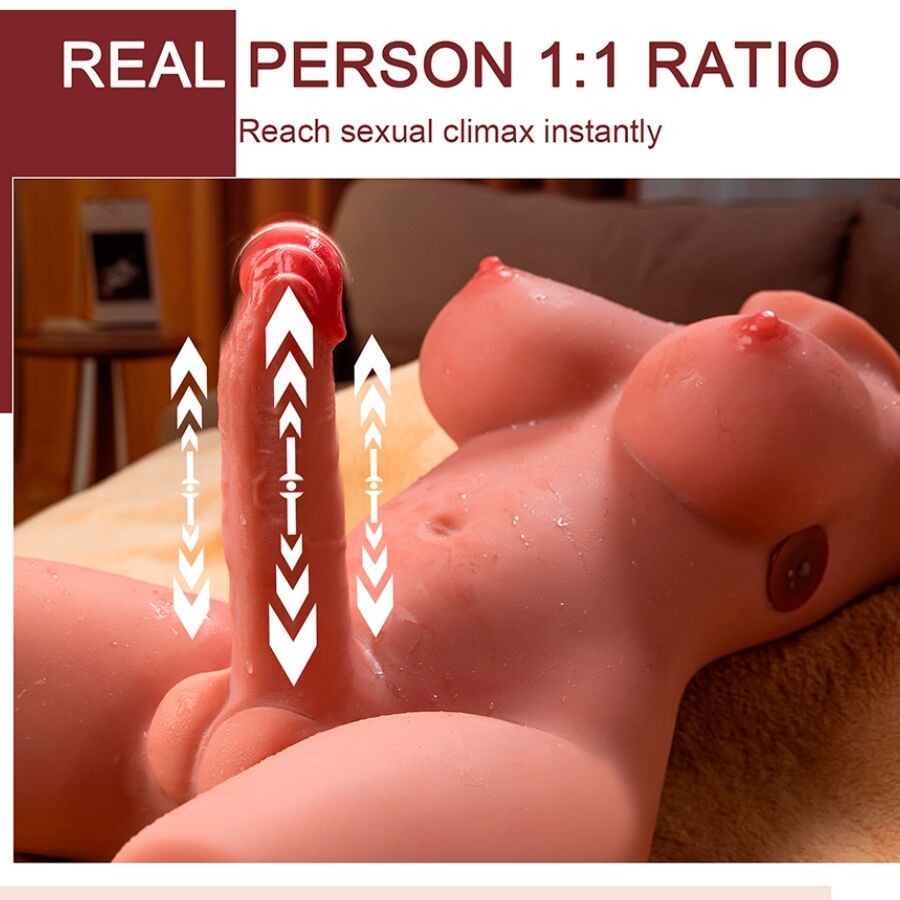 XISE - MIAH LADY BOY TORSE FÉMININ AVEC GODE AVEC VIBRATION ET POUSSÉE 55 CM