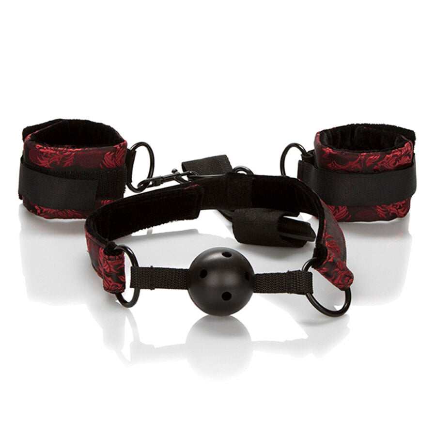 Bâillon Boule Respirant avec Menottes Scandal - Calexotics