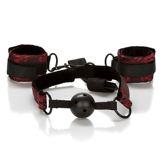 Bâillon Boule Respirant avec Menottes Scandal - Calexotics