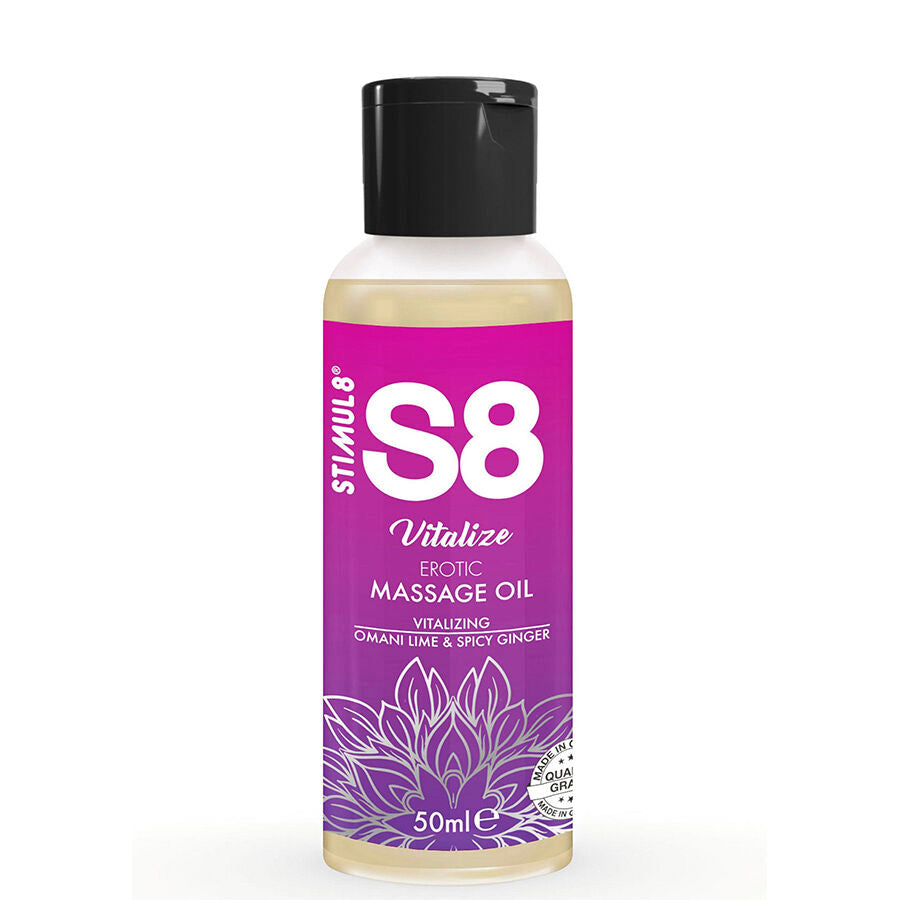 Huile de Massage Érotique Vitalize Citron Vert 50ml - Stimul8