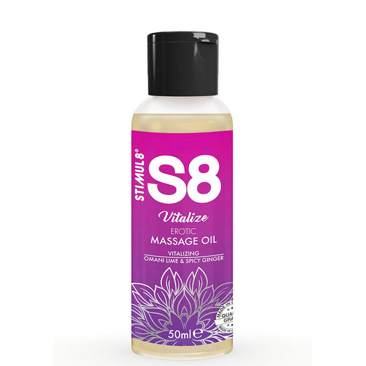 Huile de Massage Érotique Vitalize Citron Vert 50ml - Stimul8