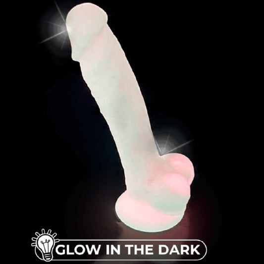 SILEXD - MODÈLE 1 PÉNIS RÉALISTE SILICONE PREMIUM SILEXPAN ROSE FLUORESCENT 17,5 CM