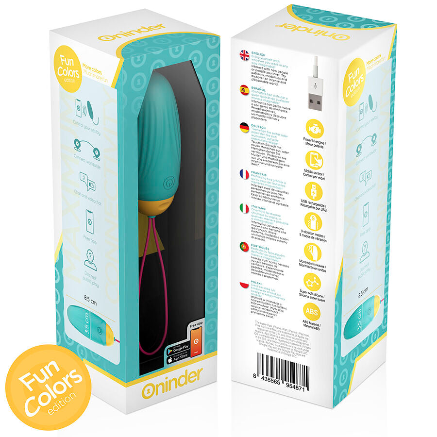 ONINDER CUTE - ŒUF VIBRO-ROTATIF EN SILICONE AVEC PIERRE PRÉCIEUSE - APPLICATION GRATUITE DANS LE MONDE ENTIER