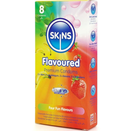 SKINS - PACK DE 8 PRÉSERVATIFS PREMIUM MULTI-SAVEURS