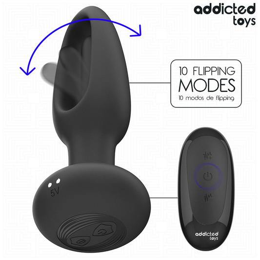ADDICTED TOYS - PLUG ANAL AVEC LANGUE VIBRANTE ET TÉLÉCOMMANDE