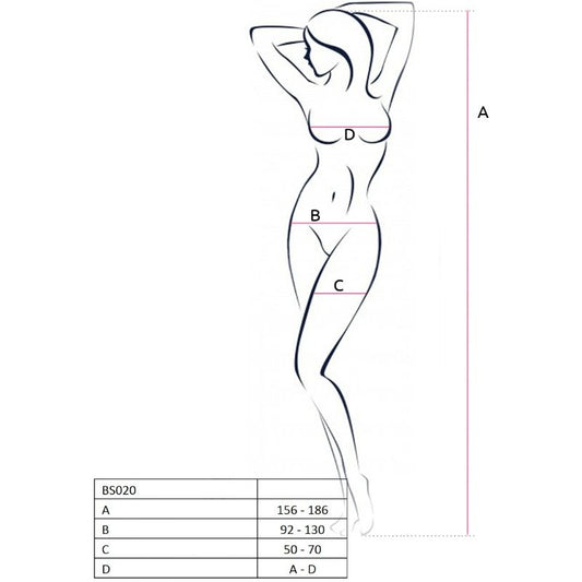 PASSION - FEMME BS020 BODYSTOCKING BLANC TAILLE UNIQUE